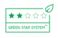 Antalis klasifikatorā “Green Star System Packaging” 2 zvaigznes norāda, ka produkts ir izgatavots no 50% līdz 99% pārstrādāta (PIR+PCR) vai atjaunojama materiāla, kas atbilst REACH regulai, bet nav otrreizēji  pārstrādājams.